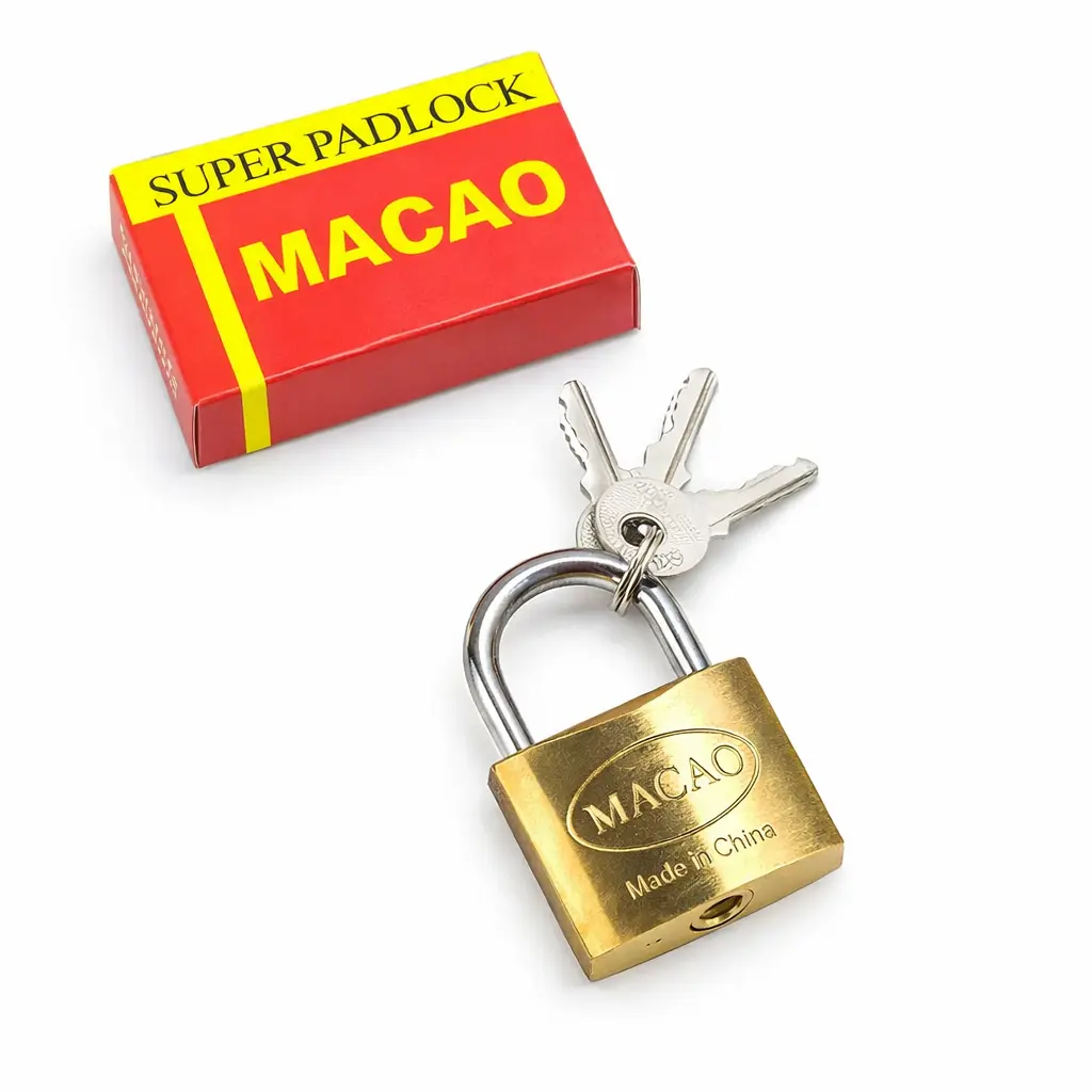 CANDADO DORADO PULIDO 32 mm. MACAO"