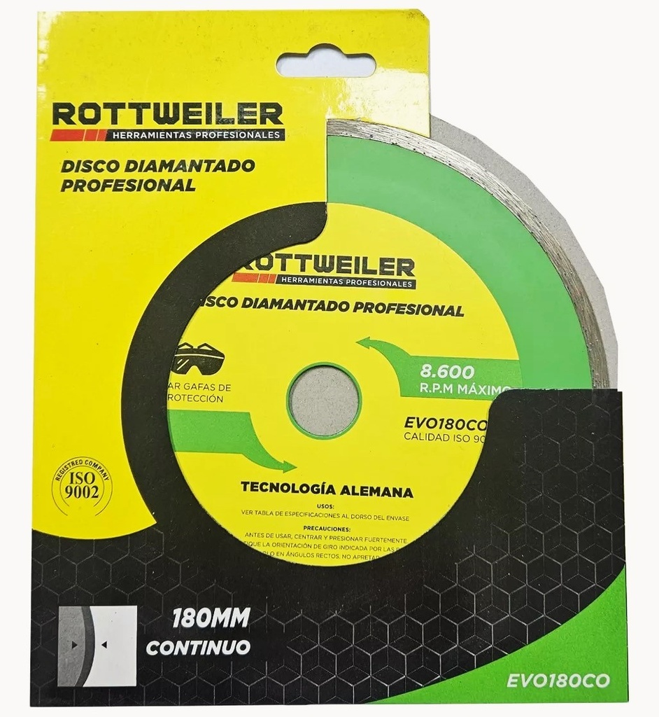 DISCO DIAMANTADO 180 MM. CONTINUO (7")