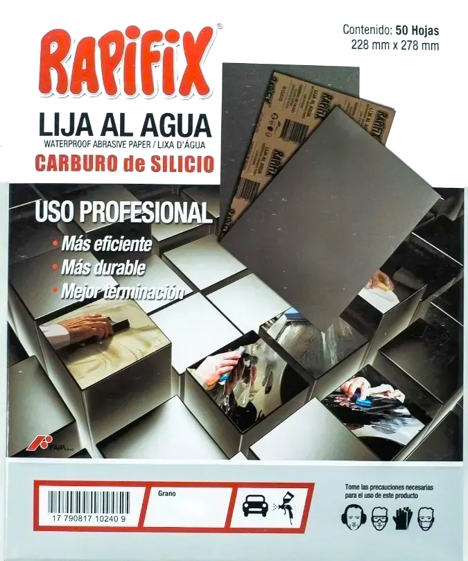LIJA AL AGUA Nº80 "RAPIFIX" (x50un)