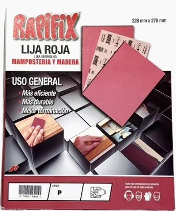LIJA ROJA PARA MADERA Nº100 "RAPIFIX" (x50un)