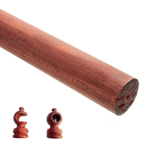 [2131] BARRAL P/CORTINA MADERA KIT 22mm x2.0mt
