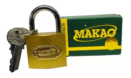[1383] CANDADO DORADO PULIDO 38 mm. "MACAO"