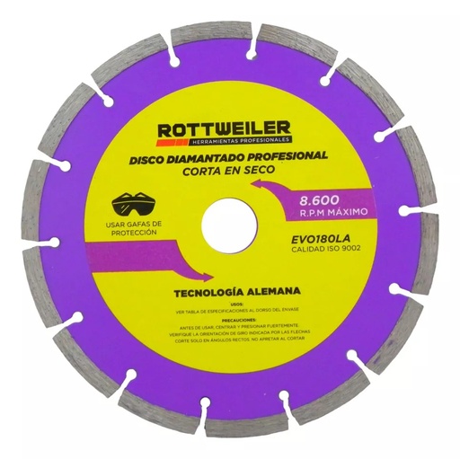 [1319] DISCO DIAMANTADO 180 MM. LASER (7")
