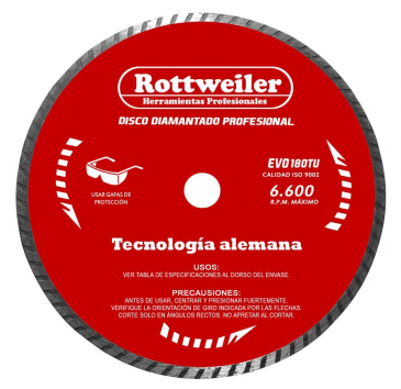[844] DISCO DIAMANTADO 180 MM. TURBO (7")