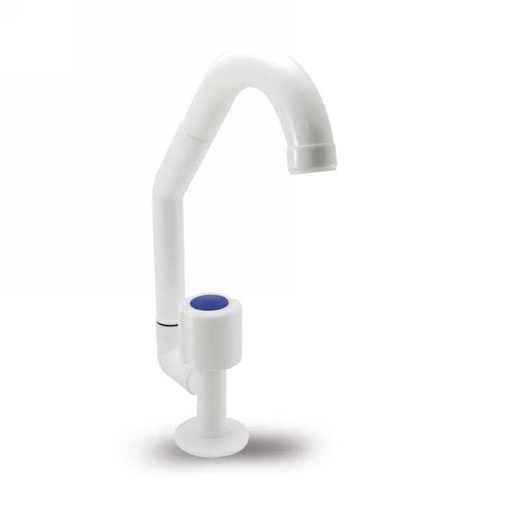 [131] GRIFO PVC MESADA CURVO ALTO MOV. "MEDIO GIRO"