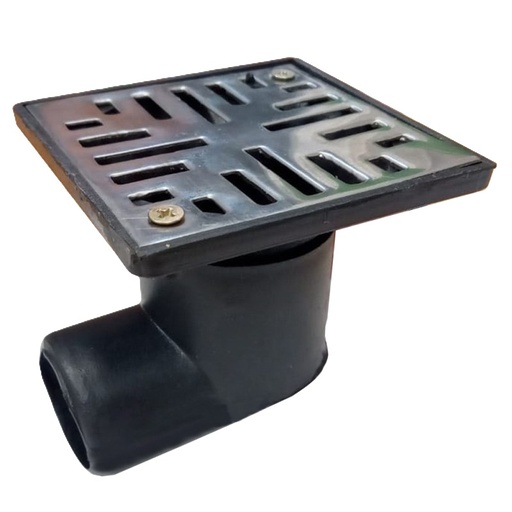 [989] RECEPTACULO PVC C/ CODO 9X9 ACERO