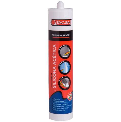 [2058] SILICONA ACETICA TRANSPARENTE 280ml "TACSA"